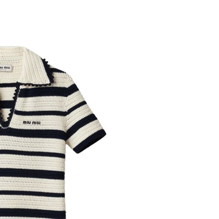 Платье Miu Miu SS24 Striped Knit Mini Dress Ivory - изображение 3