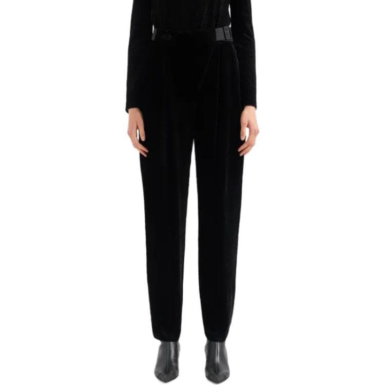 Штаны EMPORIO ARMANI Devor Velvet Oval-Leg Trousers With A Geometric Pattern - изображение 3