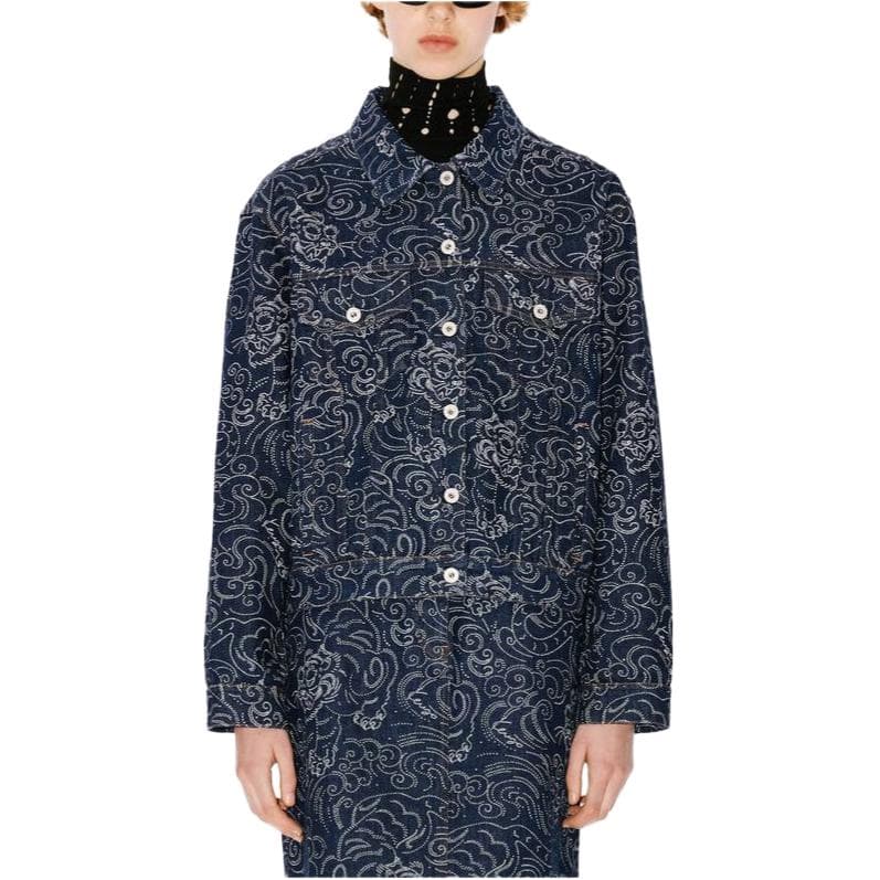 KENZO FW24 Джинсовая куртка женская синяя - изображение 4