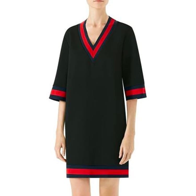 Платье Gucci V-Neck Dress Black - изображение 4