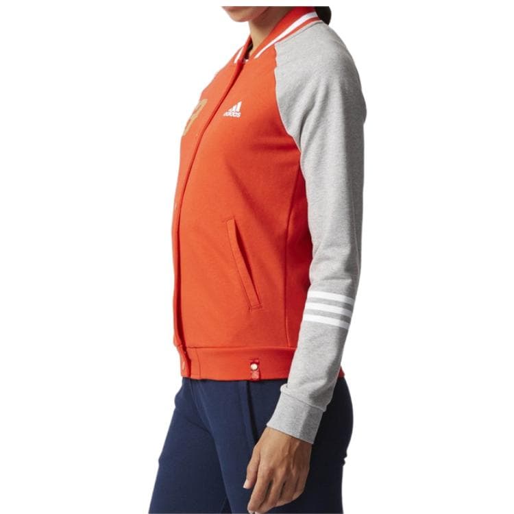 Adidas Бейсбольная куртка Женская Оранжевая Серая - изображение 4