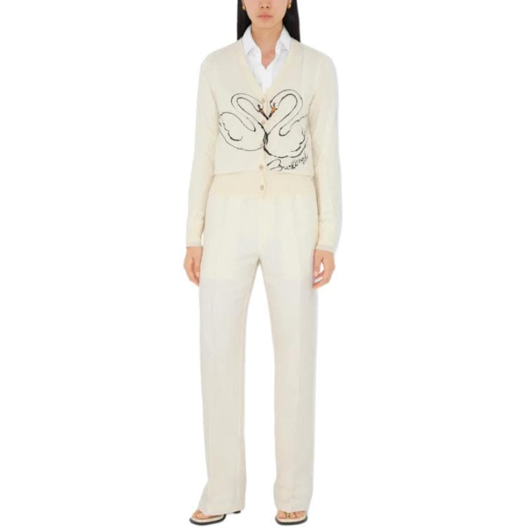 Кофта Burberry FW24 Трикотаж Женские Мылово-белый - изображение 2