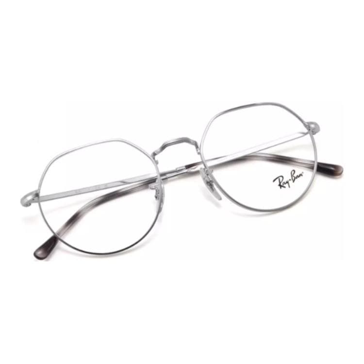 Оправа RayBan Логотип Бренда Сплав Металл Оправа для Очков Унисекс Ярко-Серебристый - изображение 2