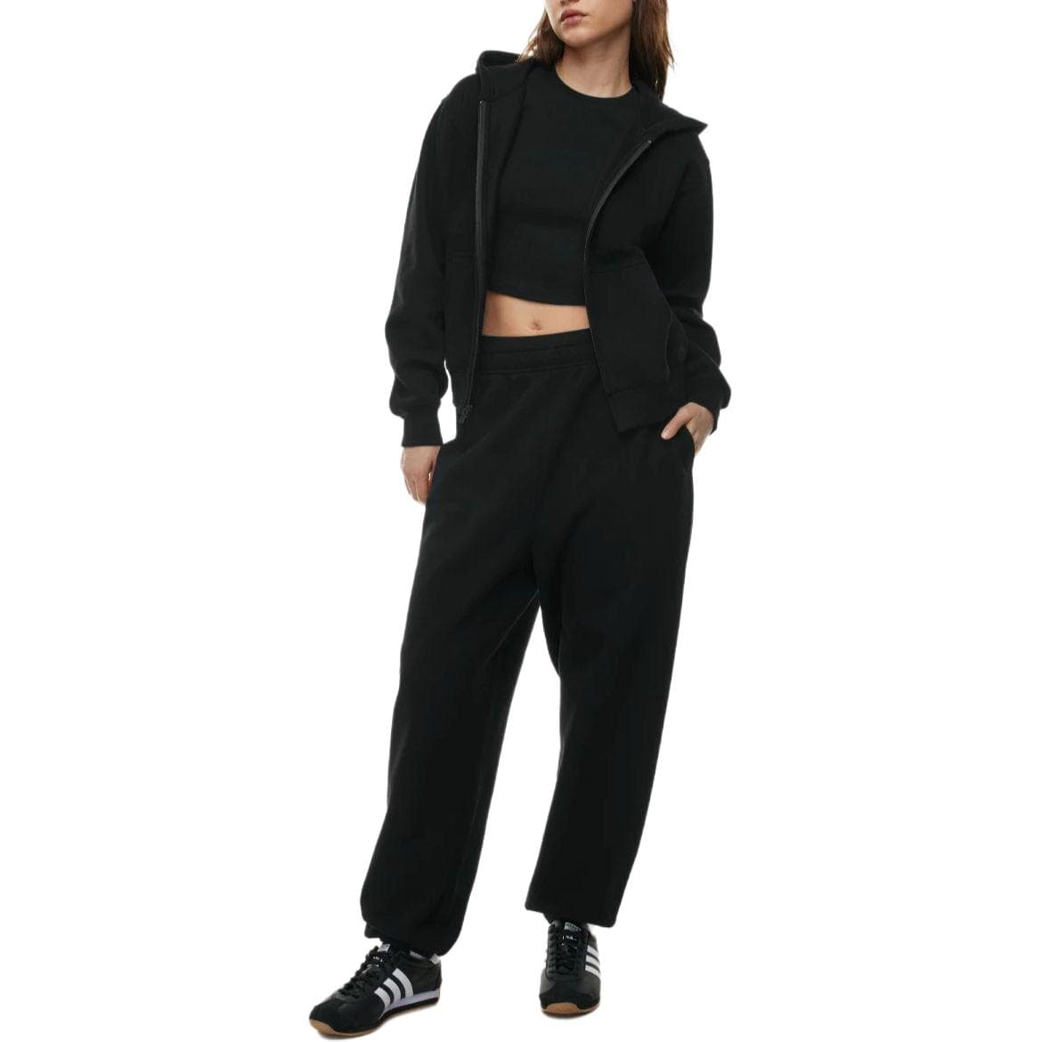 Худи ARITZIA Уютный флис Идеальная молния толстовка с флисовой подкладкой капюшон спущенные плечи длинные рукава - изображение 24