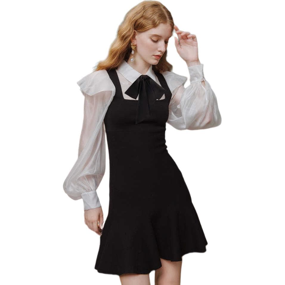 Платье JORYAweekend Длинный Sleeved Платье Женские Черный - изображение 2