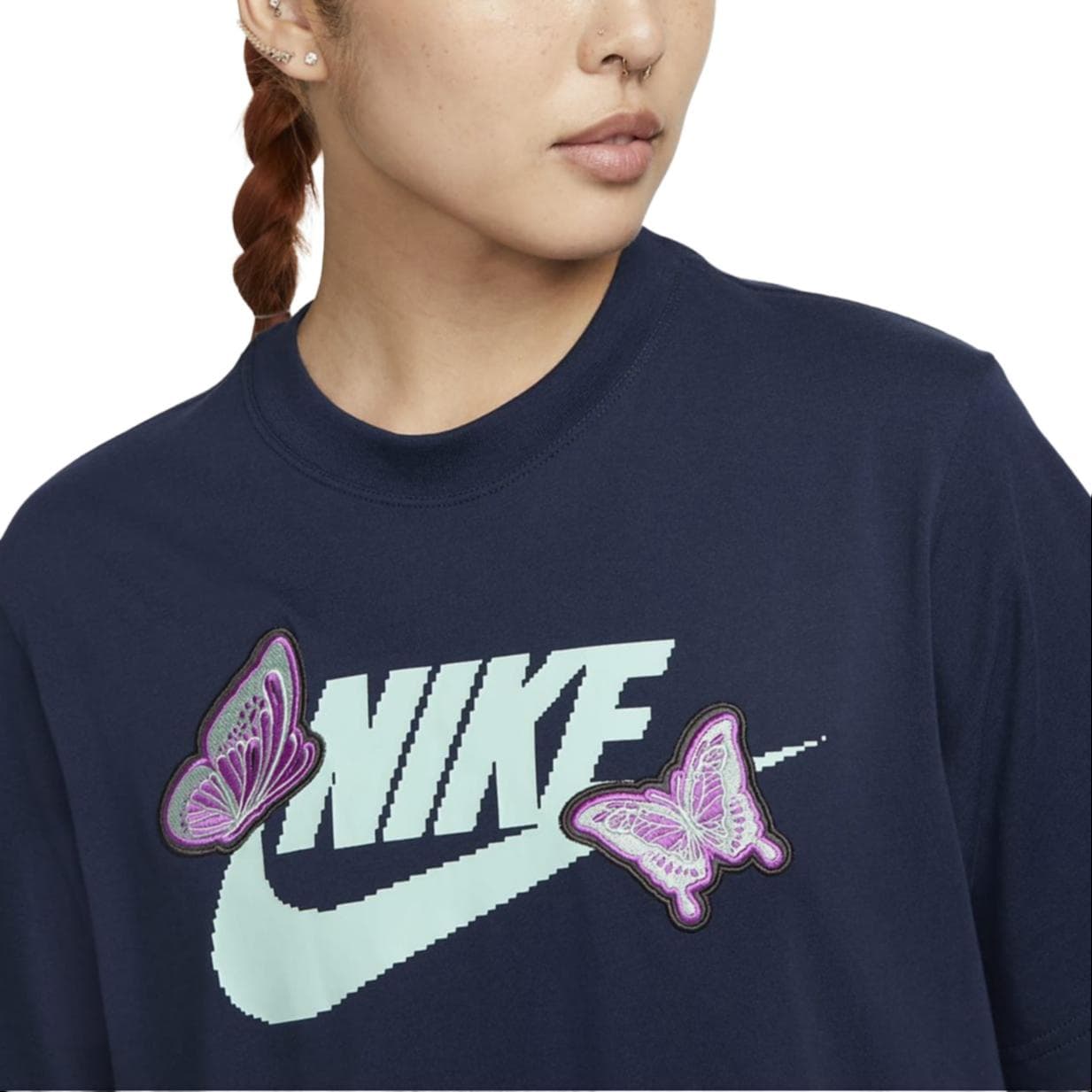 Футболка NIKE Морской синий Женские Футболки - изображение 4