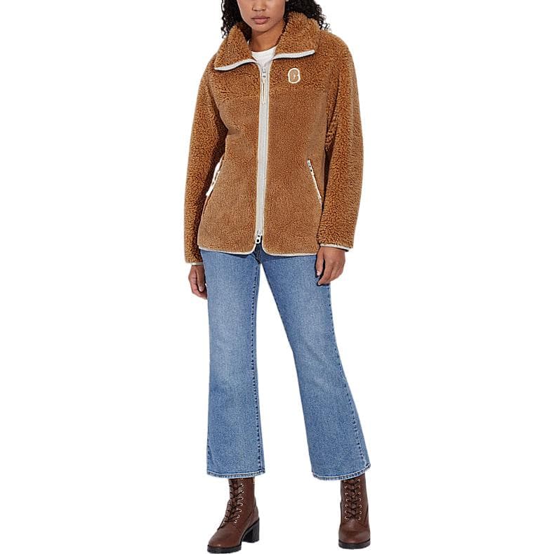 Куртка COACH FW22 Embroidered Lambswool Zip Jacket Brown - изображение 2