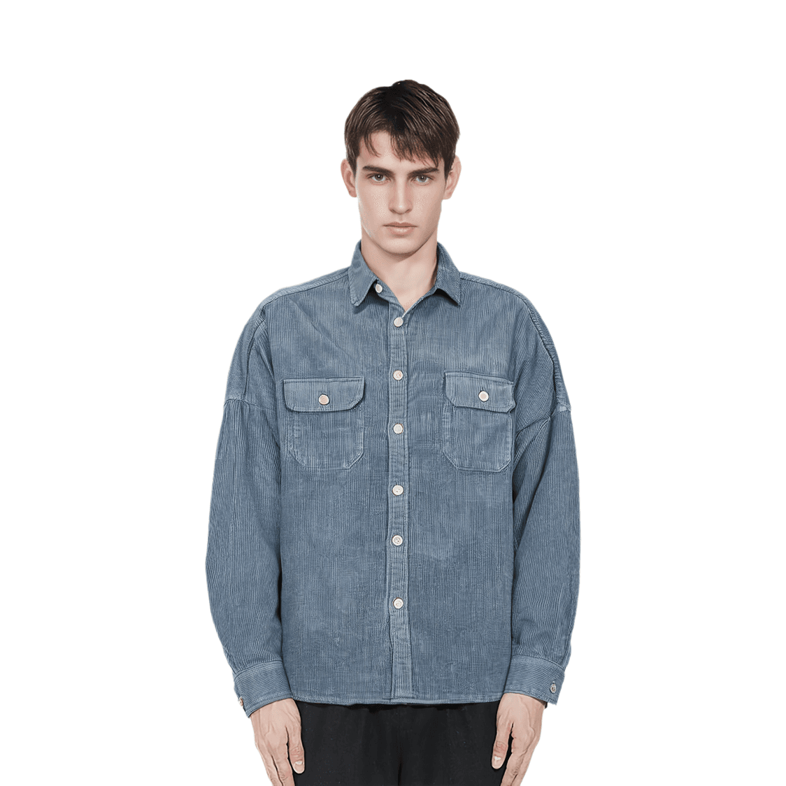 Куртка PALACE Washed Drop Shoulder Cord Shirt Dusty Blue FW21 - изображение 3