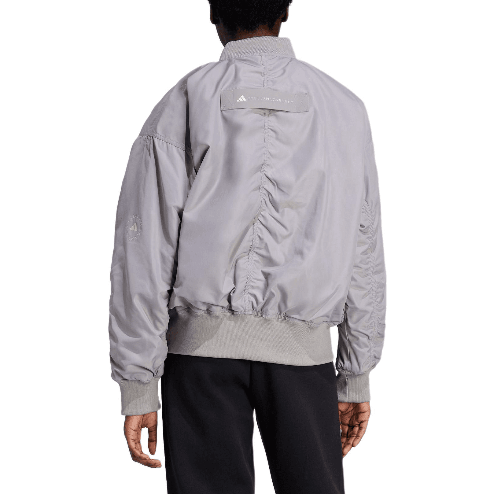 Куртка Adidas Bomber Stella McCartney Спортивная одежда Ткани вязаные Bomber Куртка Женская Голубино-серый - изображение 4