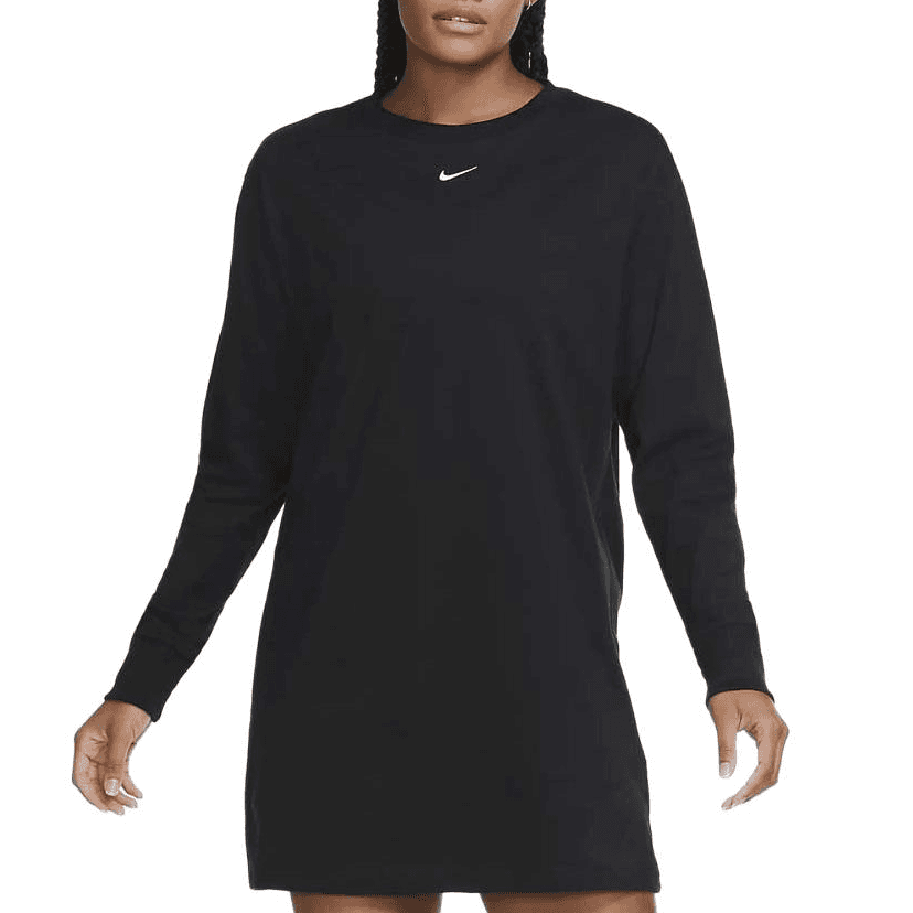 Платье NIKE Черные Женские Длинные Платья с Рукавами - изображение 3
