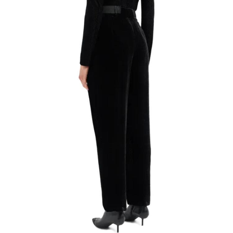 Штаны EMPORIO ARMANI Devor Velvet Oval-Leg Trousers With A Geometric Pattern - изображение 4