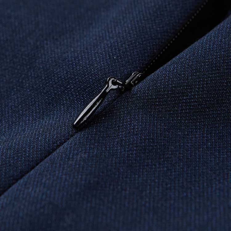 Платье KARL LAGERFELD / Karl Lagerfeld Jeans Премиум синий тон Минималистичный Универсальный Однотонный Платья с коротким рукавом С утяжкой на талии Квадратный воротник - изображение 3