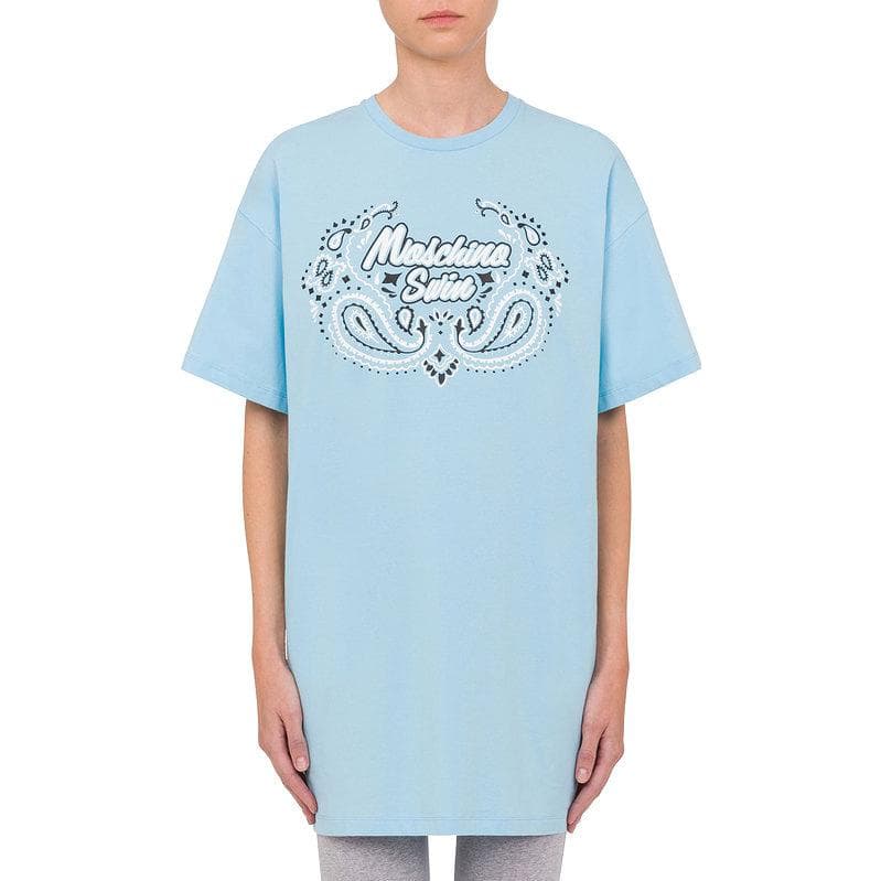 Футболка MOSCHINO Синие Женские Футболки - изображение 2