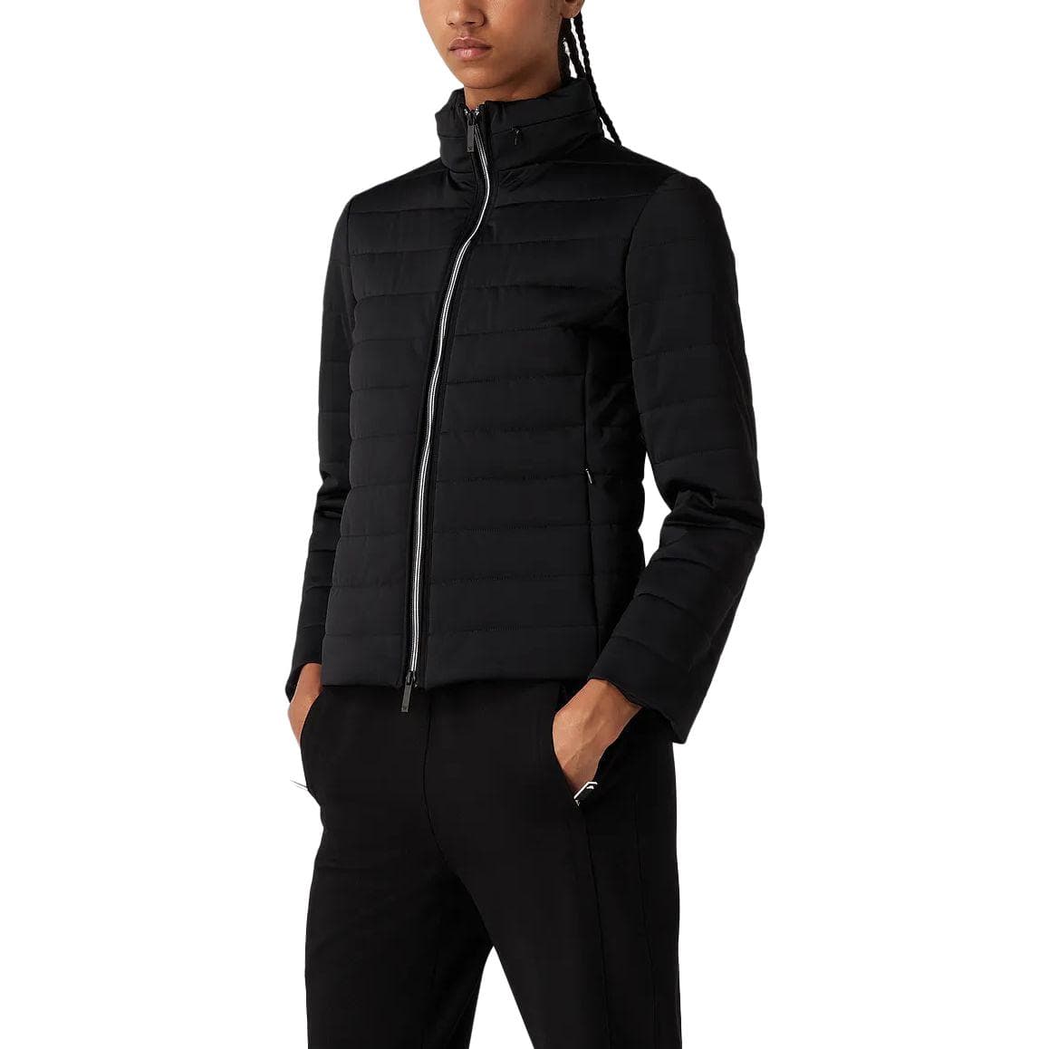 Куртка EMPORIO ARMANI Хлопковый пуховик женский черный - изображение 4