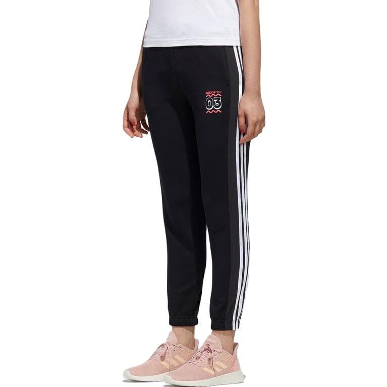 Штаны ADIDAS NEO Вязаные Тренировочные Штаны Женские Черные - изображение 2