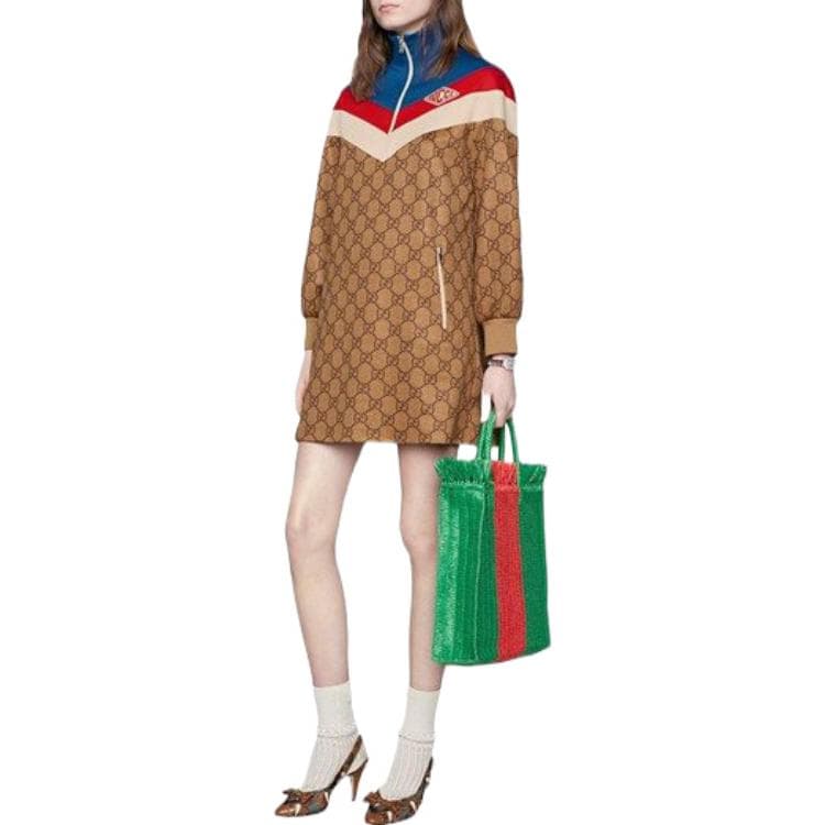 Платье Gucci SS22 Embroidered Logo Dress Brown - изображение 5