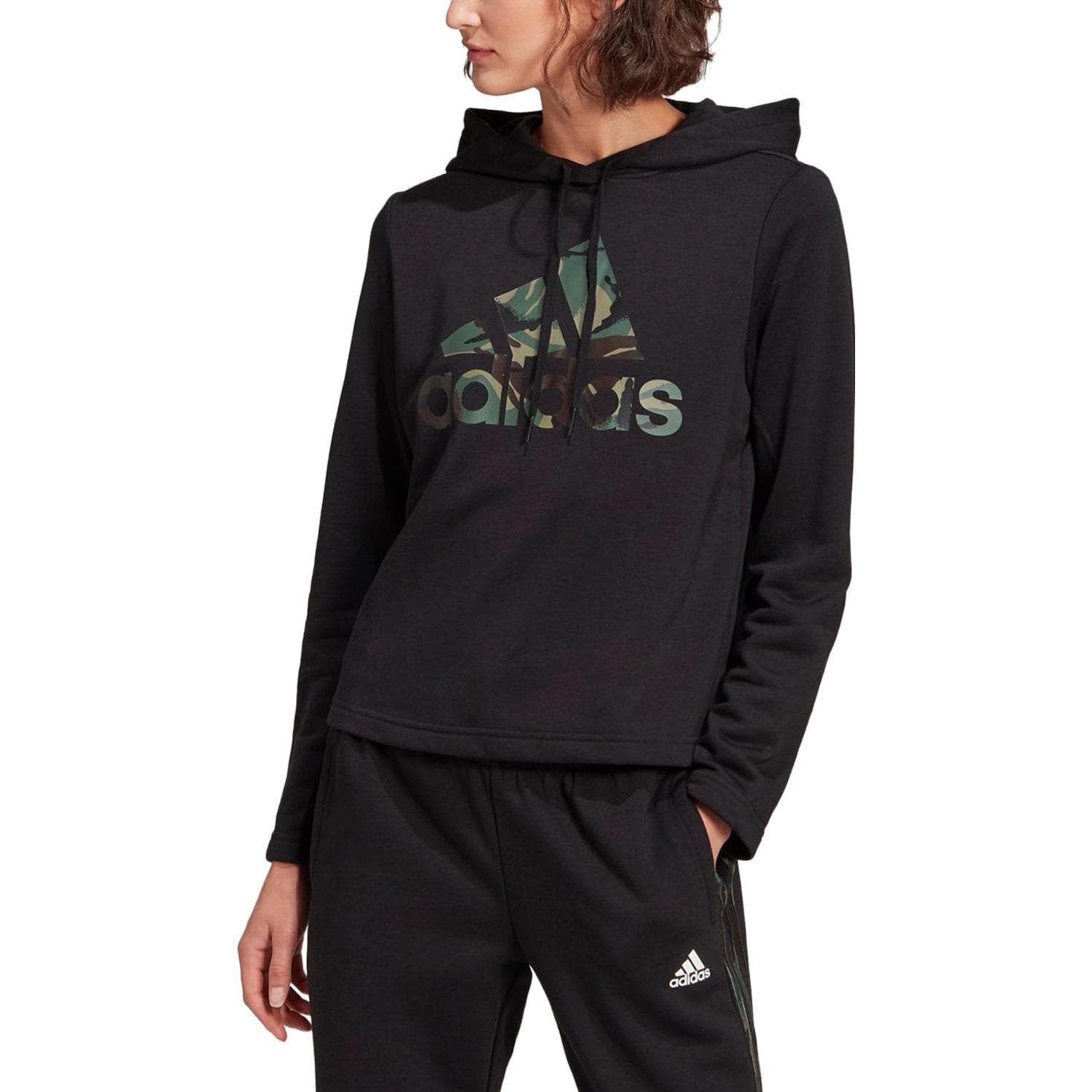 Худи Adidas Черные Женские Толстовки - изображение 4