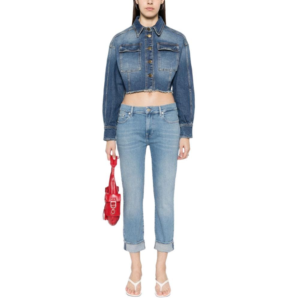PINKO SS24 Джинсовая куртка женская синяя - изображение 2