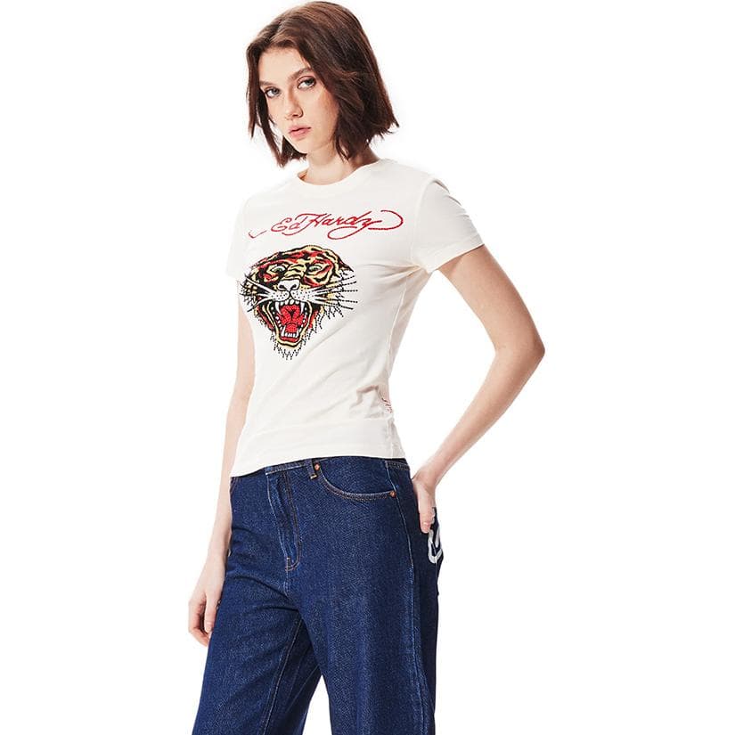 Футболка Ed Hardy SS24 Slim Crew Neck T-Shirt Ivory - изображение 5