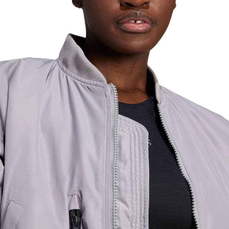 Куртка Adidas Bomber Stella McCartney Спортивная одежда Ткани вязаные Bomber Куртка Женская Голубино-серый - изображение 5