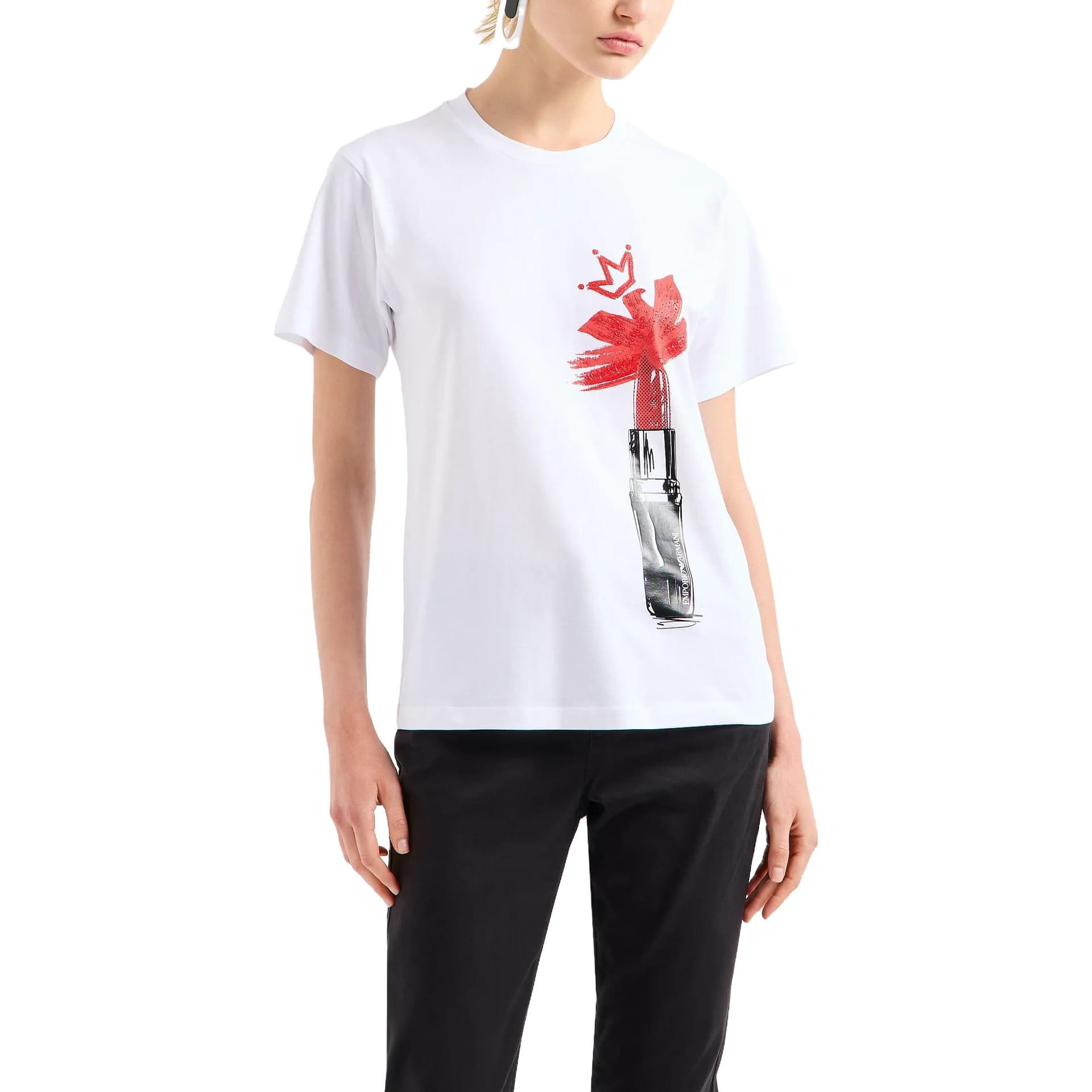 Футболка EMPORIO ARMANI Белые Женские Футболки - изображение 3