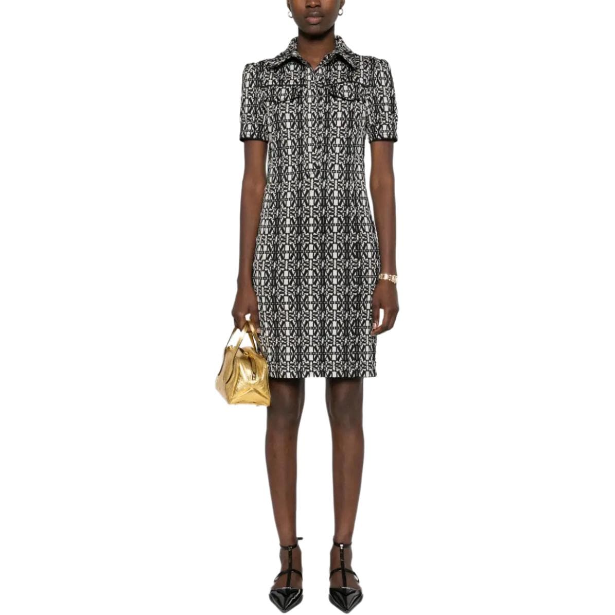 Платье MaxMara Короткое платье с короткими рукавами женское черное - изображение 2