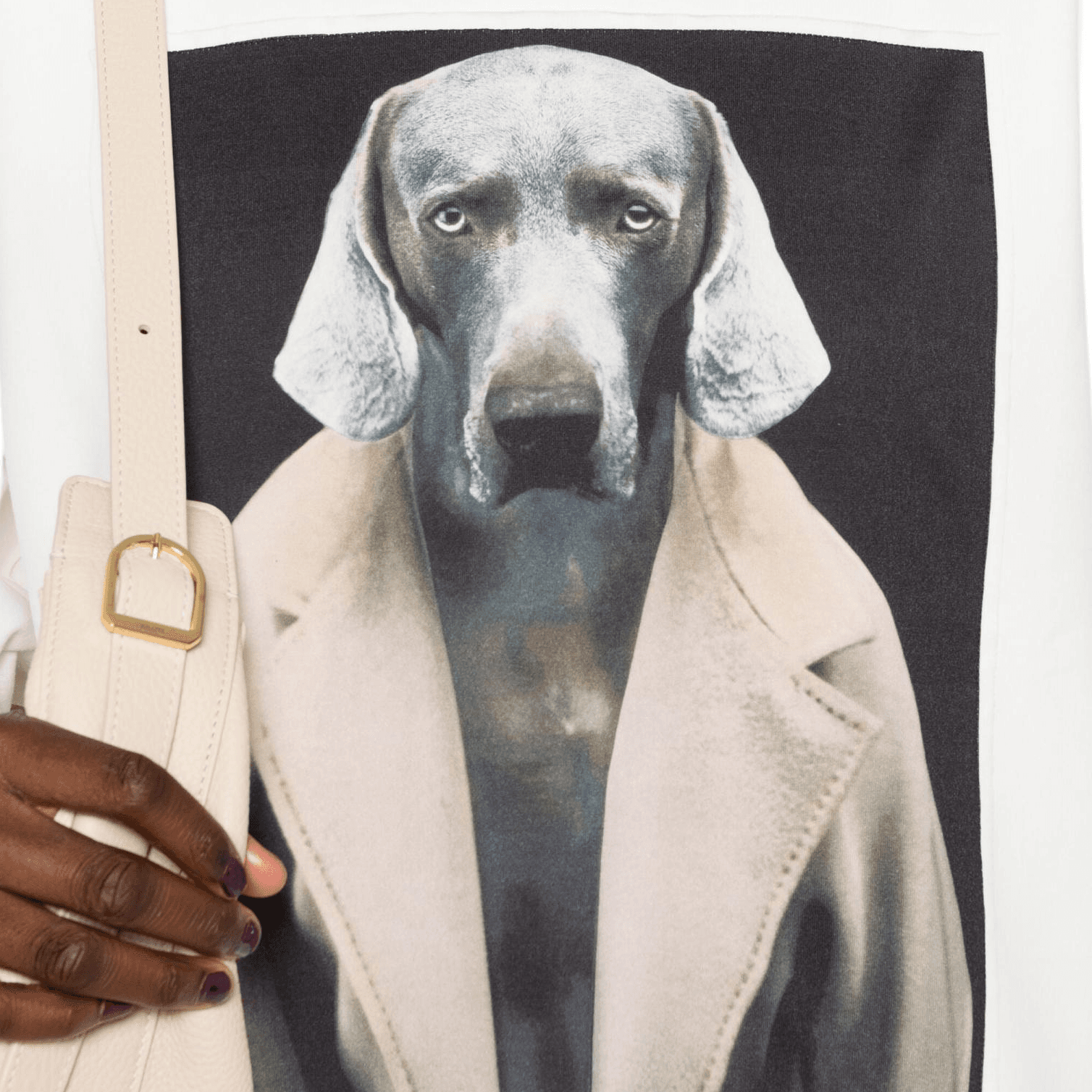 Худи MaxMara x William Wegman Bacco Худи-ханьфу Платье Женское Светло-бежевый - изображение 5