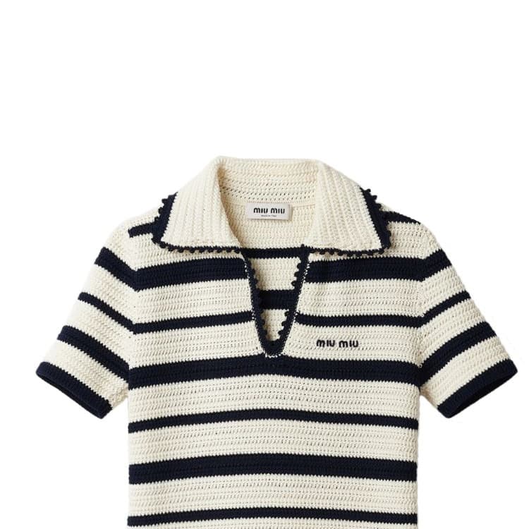 Платье Miu Miu SS24 Striped Knit Mini Dress Ivory - изображение 2