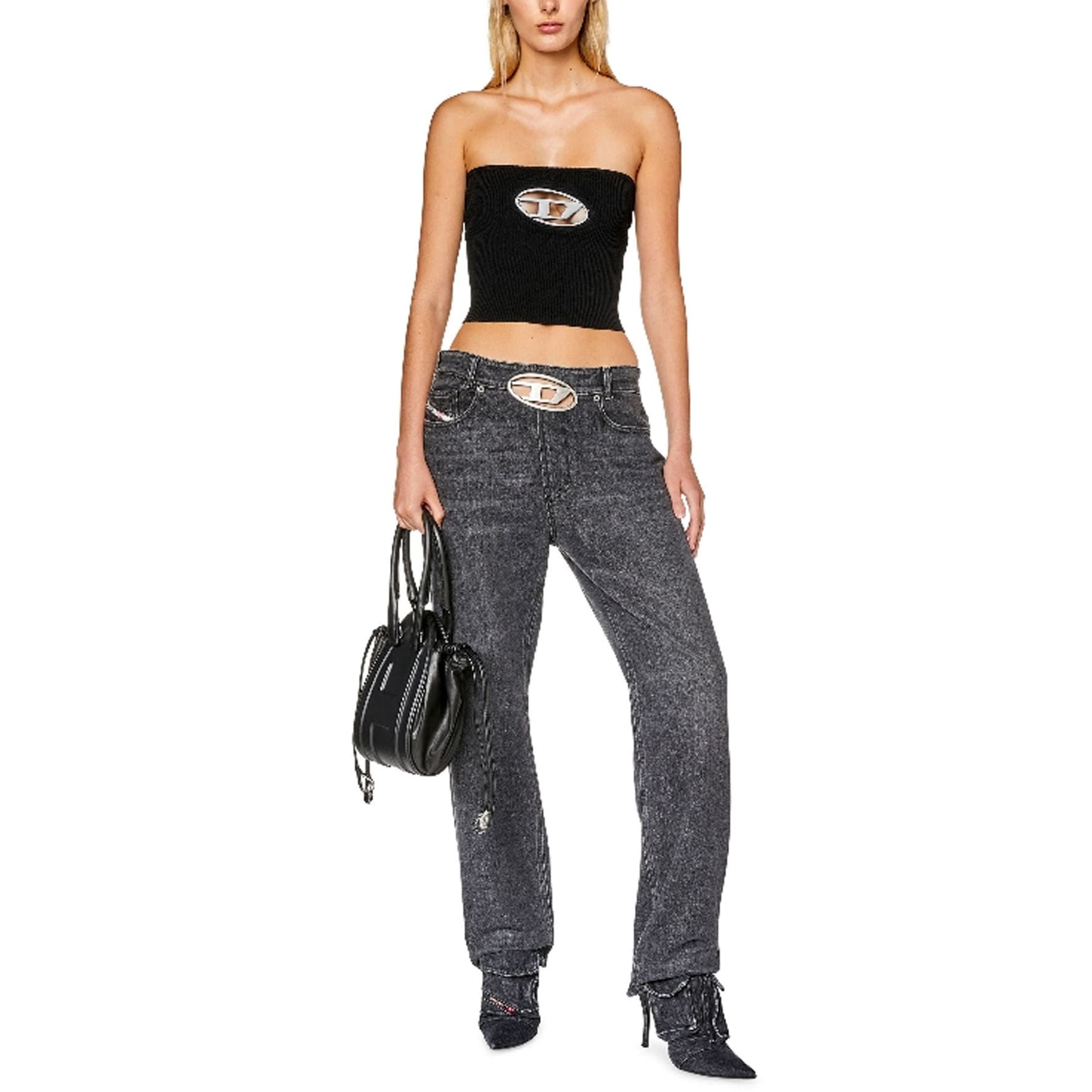 DIESEL OVAL-D Logo Cutout Bustier - изображение 2