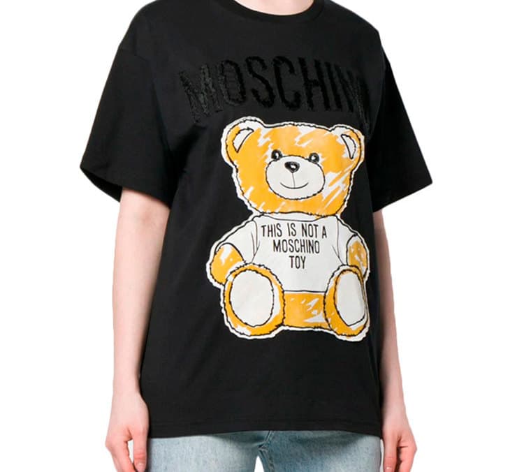 Футболка Moschino Teddy Bear Embroidered T-Shirt Black - изображение 2