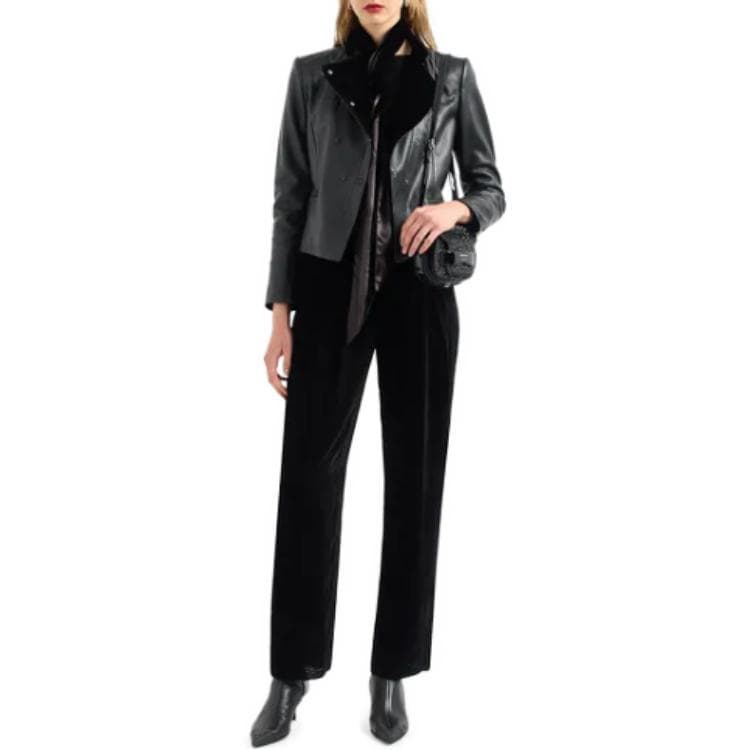 Штаны EMPORIO ARMANI Devor Velvet Oval-Leg Trousers With A Geometric Pattern - изображение 2