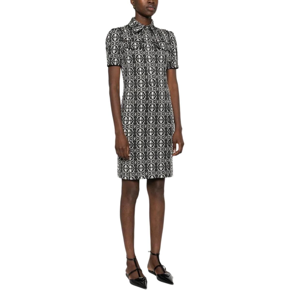 Платье MaxMara Короткое платье с короткими рукавами женское черное - изображение 4