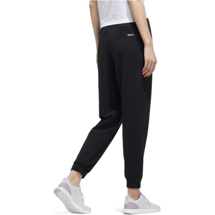 Штаны Adidas Neo Вязаные Спортивные Брюки Женские Черные - изображение 4