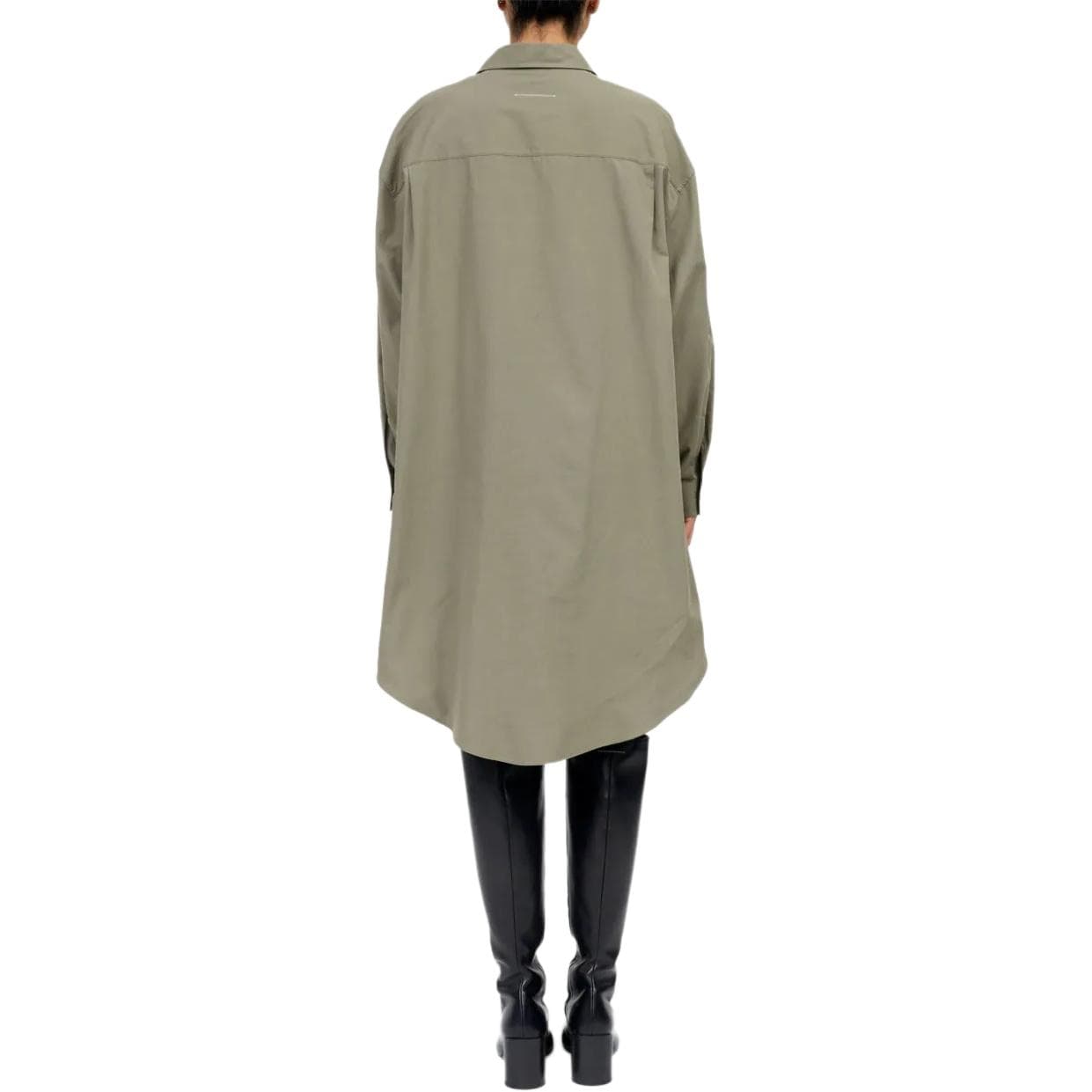 Платье MM6 Maison Margiela FW24 Длинное платье с длинными рукавами женское хаки - изображение 3