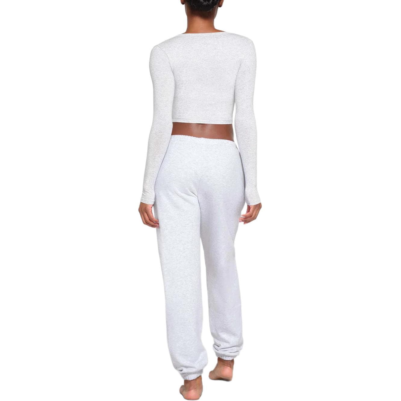 Футболка SKIMS V T LIGHT HEATHER GREY - изображение 4