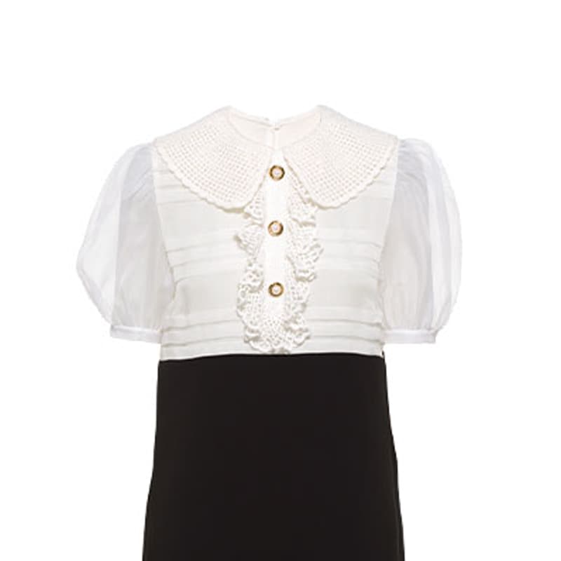 Платье MIU MIU FW21 Satin Dress Black White - изображение 2