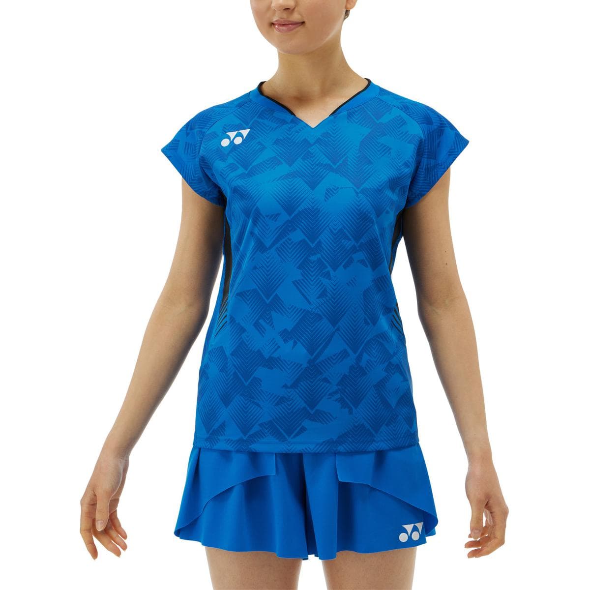 Футболка YONEX Logo V-Neck T-Shirt Blue - изображение 2