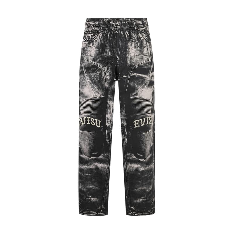 Штаны EVISU Черный Повсюду С принтом Мужские Повседневные Штаны - изображение 2