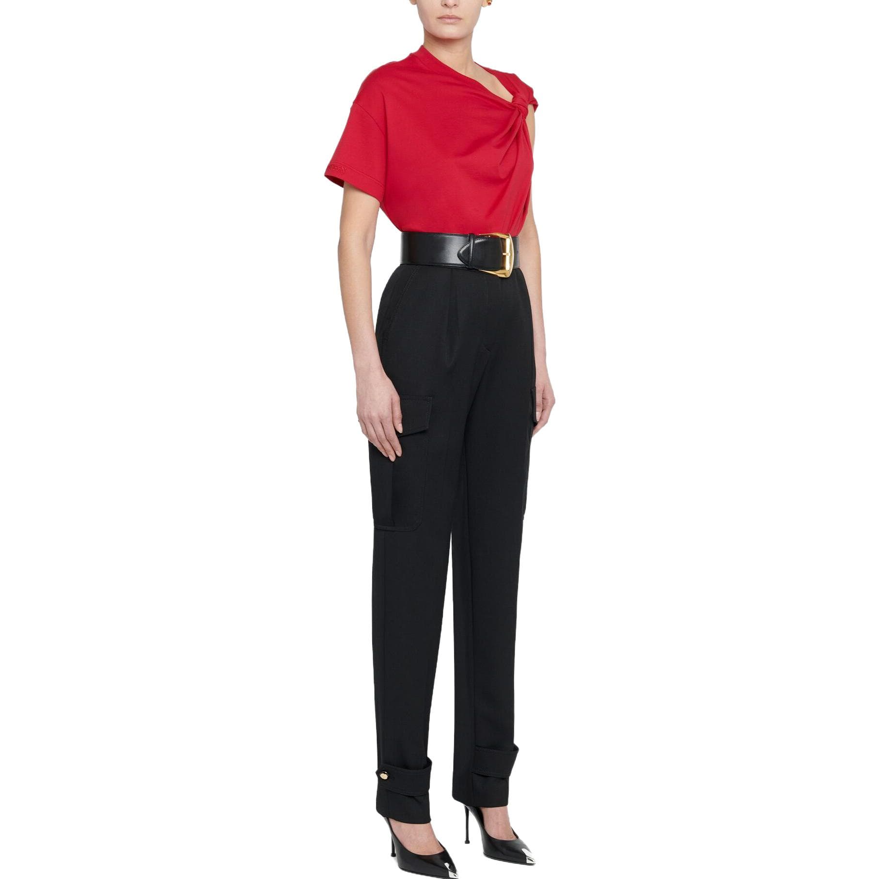 Футболка Alexander McQueen SS23 T Рубашка Женская Красная - изображение 4