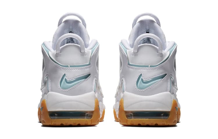 Кроссовки для баскетбола Nike Air More Uptempo White Aqua Gum GS - изображение 5