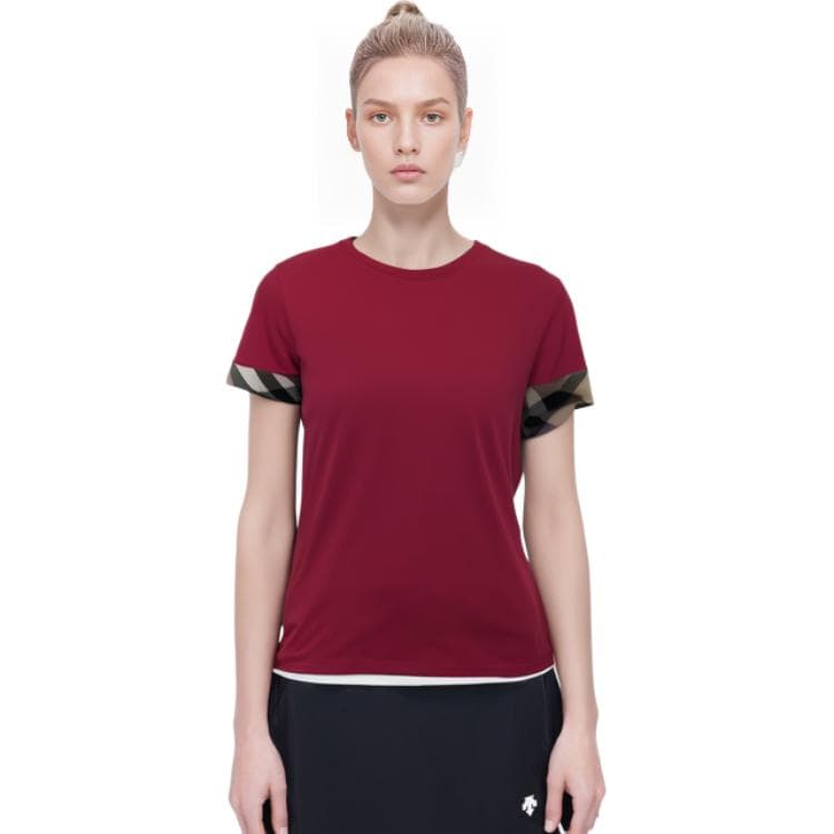 Футболка Burberry T-рубашка женская темно-красный - изображение 4
