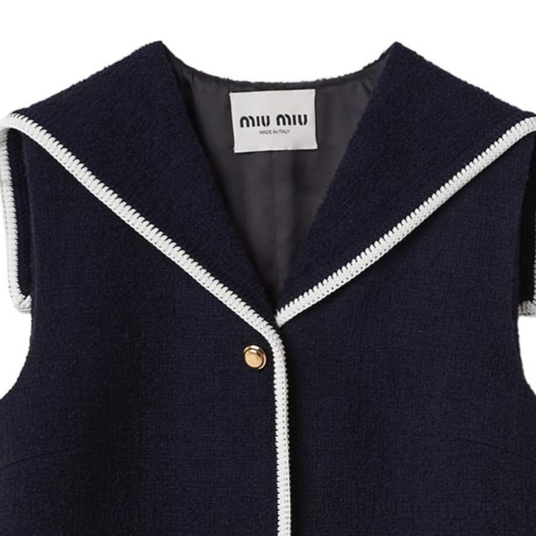 Miu Miu SS24 Colorblock Sleeveless Dress Navy - изображение 2