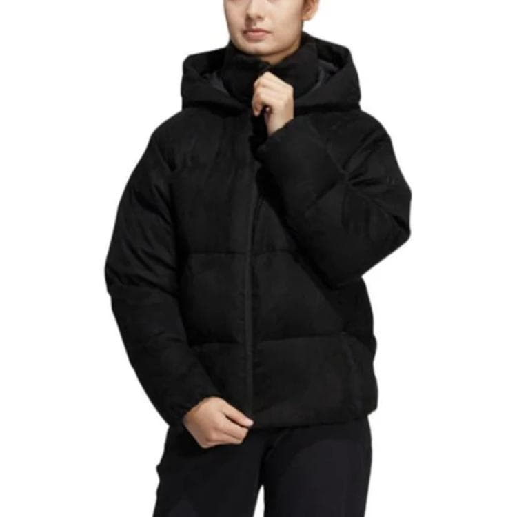 Пуховик adidas Logo Zip Hoodie Down Jacket Black Women - изображение 4