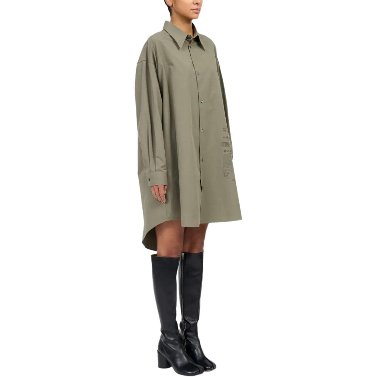 Платье MM6 Maison Margiela FW24 Длинное платье с длинными рукавами женское хаки - изображение 4