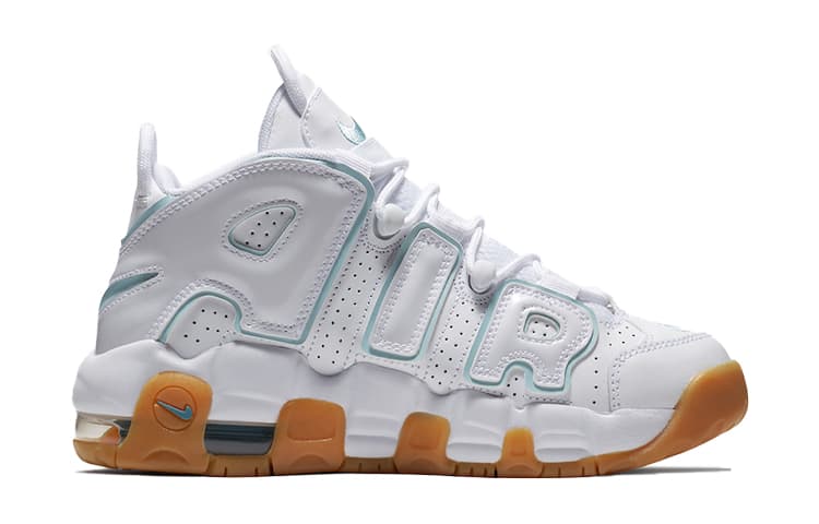 Кроссовки для баскетбола Nike Air More Uptempo White Aqua Gum GS - изображение 2