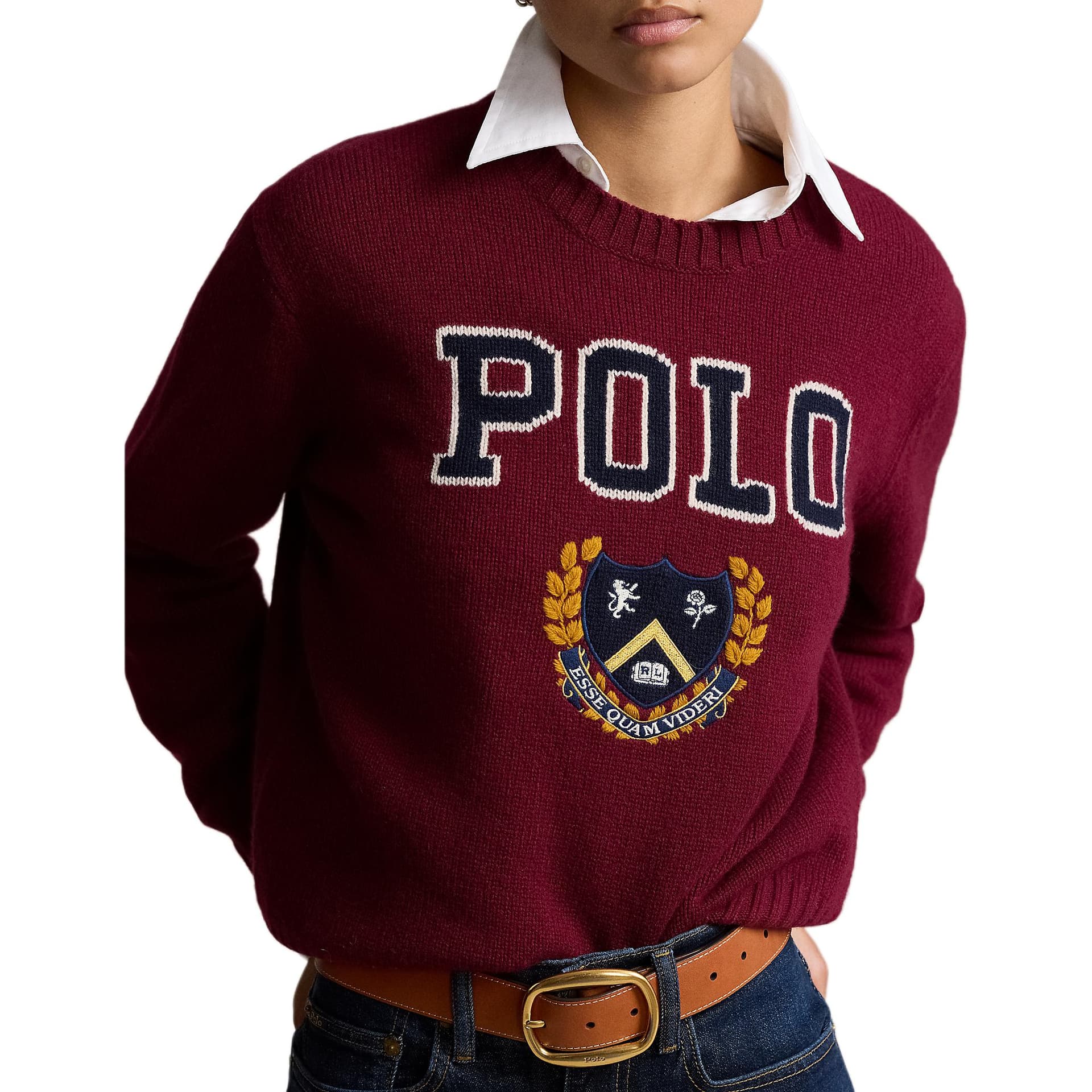 Кардиган Polo Ralph Lauren Свитер Свободный покрой Женские Темно-красный Драгоценный камень - изображение 4