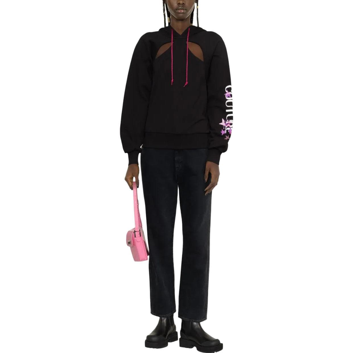 Худи VERSACE JEANS COUTURE Черные Женские Толстовки - изображение 2