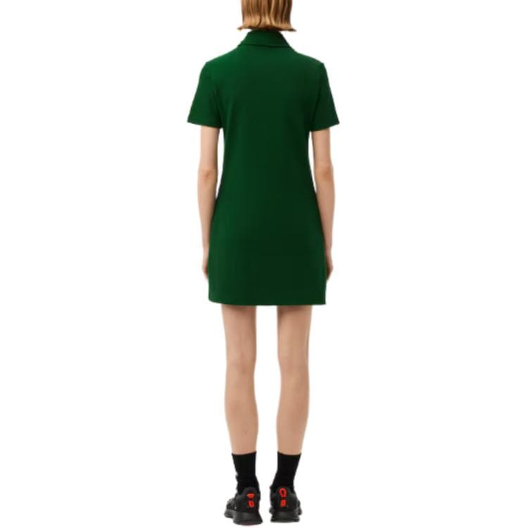 Платье LACOSTE Короткое платье с короткими рукавами женский сосновый зеленый - изображение 2