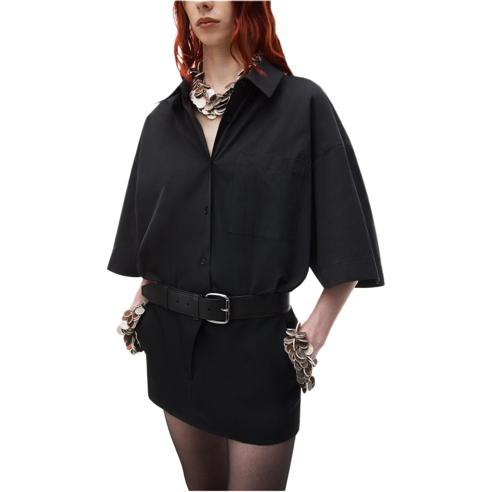 Платье alexander wang Belted Hybrid Mini Shirtdress - изображение 2