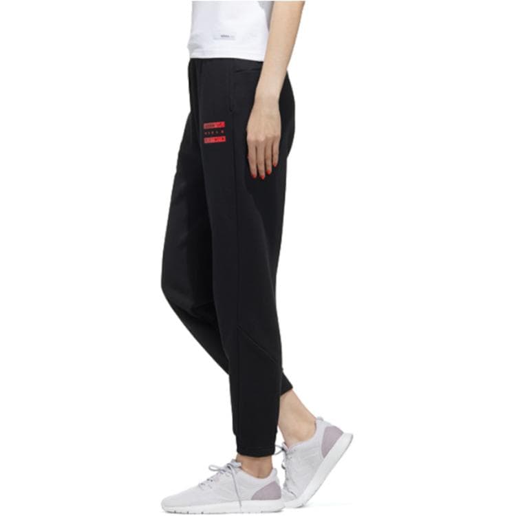 Штаны Adidas Neo Вязаные Спортивные Брюки Женские Черные - изображение 5